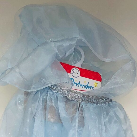 New w/Tag-Great Pretenders Blue Princess Mesh Cape Dress-Up Play - Picture 12 of 15